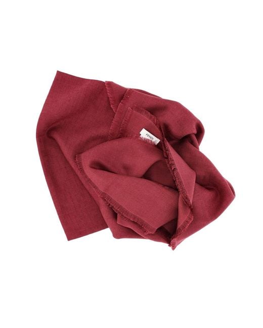 Fendi Red Scarf "Ff"
