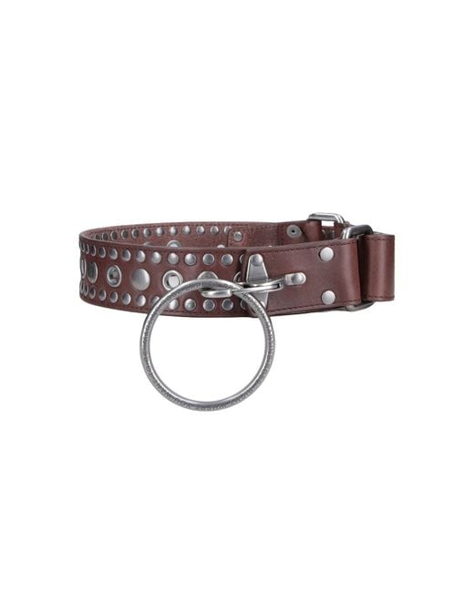 Martine Rose Brown Studded Leather Ring Belt for men