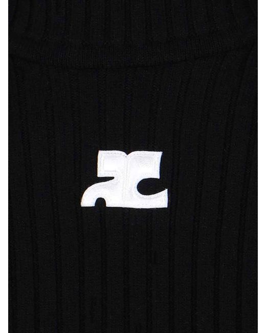 Courreges Blue Reedition Ribbed Sweater