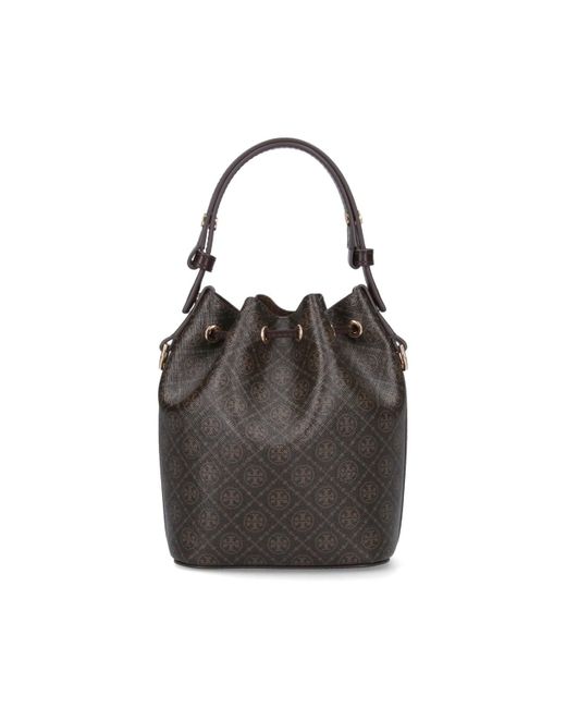 Borsa Secchiello "T Monogram" di Tory Burch in Black