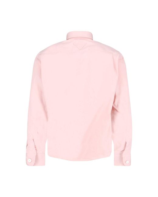 Prada Pink Cotton Shirt for men