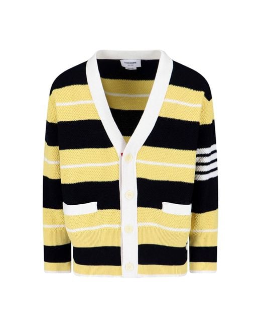 Thom Browne Black Striped Cardigan for men