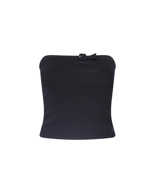 Courreges Blue Top “Buckle Knit Bustier”