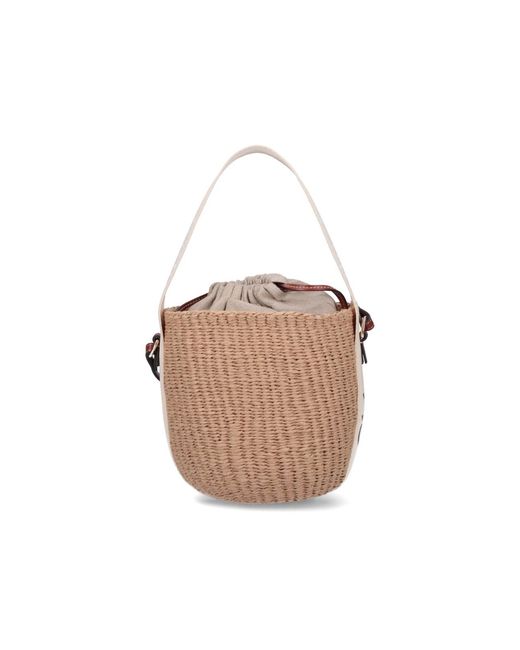 Chloé White Chloã Woody' Small Bucket Bag