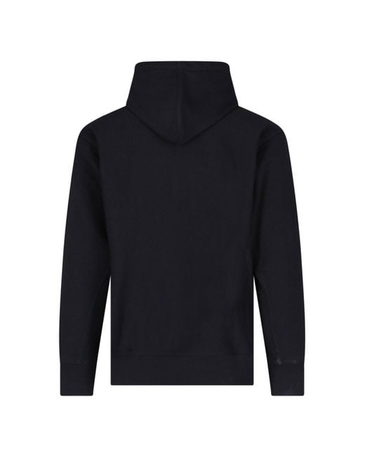 Carhartt Blue American Script Sweatshirt With Fixed Hood And Kangaroo Pocket For for men