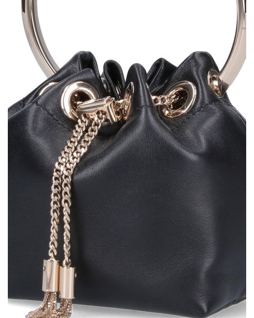 Jimmy Choo Black Micro Bon Bon Mini Leather Bag