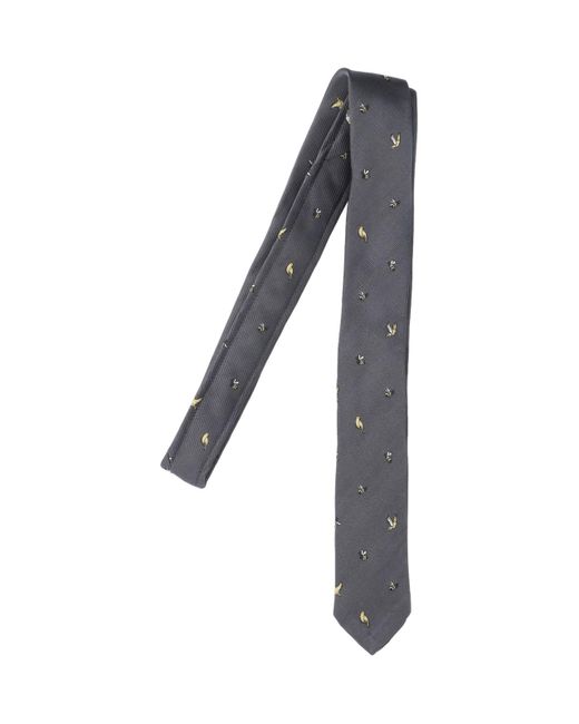 Thom Browne Black Silk Tie for men