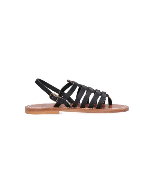 k jacques black sandals