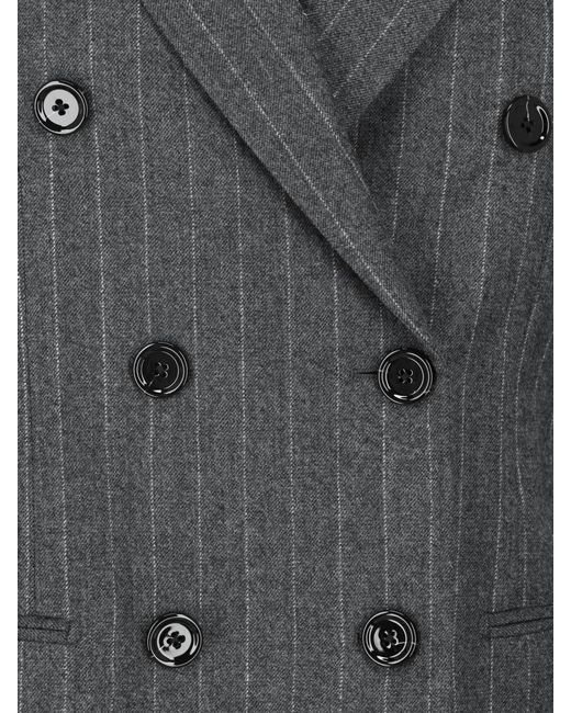Lardini Black Double-Breasted Virgin Wool Blazer