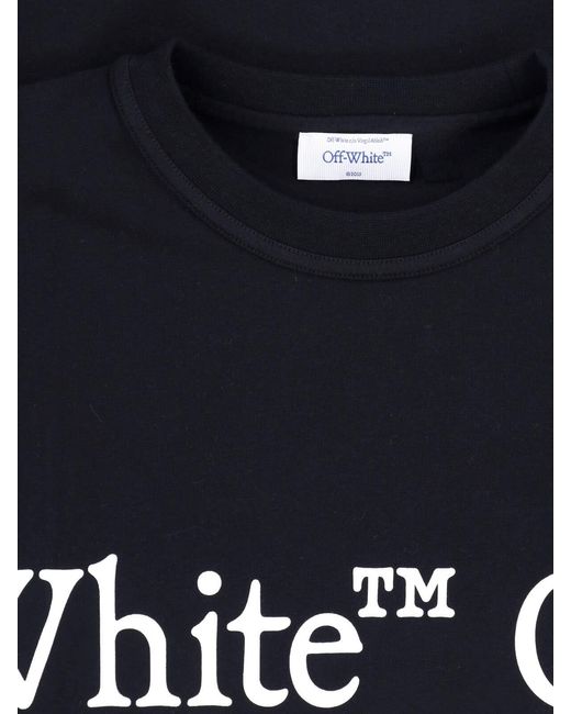 Off-White c/o Virgil Abloh Black Graphic Logo Crewneck T-Shirt for men