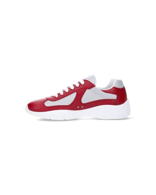 Prada america s Cup Sneakers in Red for Men Lyst UK