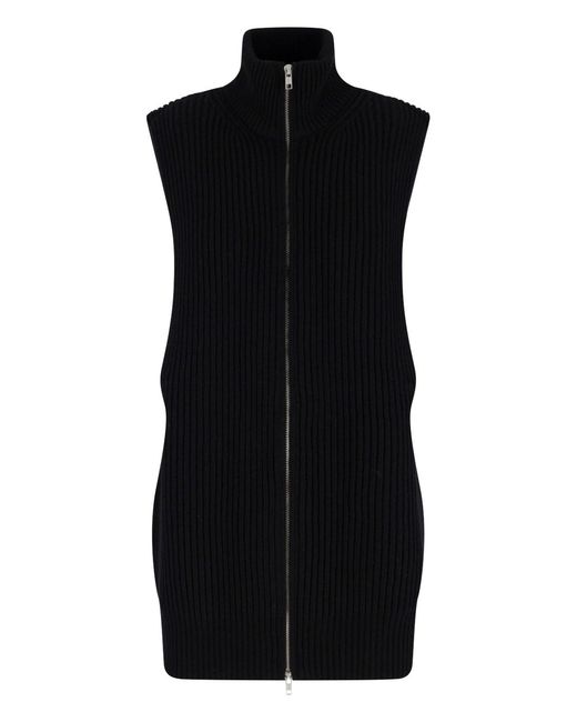 MM6 by Maison Margiela Black Wool Zip Vest