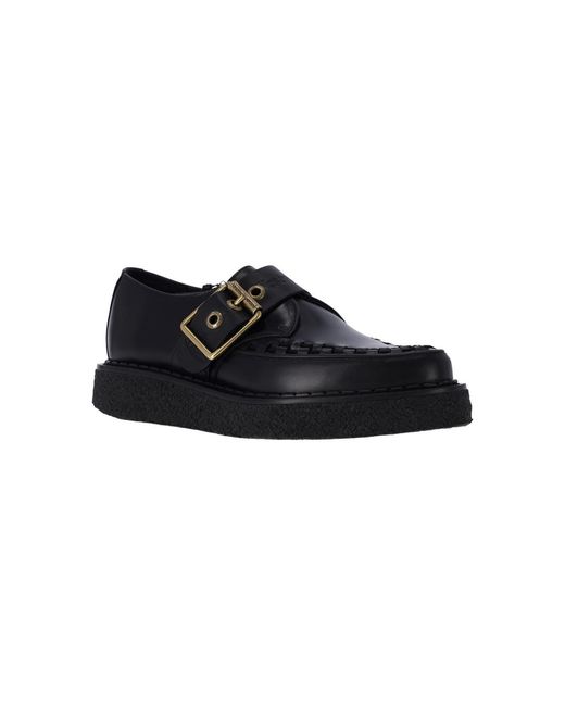 Vivienne Westwood Black Woven Detail Buckle Flat Shoes for men