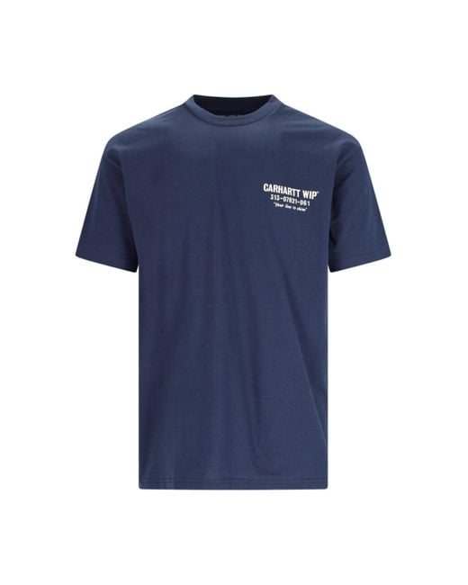 T-Shirt "Less Troubles" di Carhartt in Blue