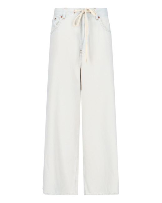 MM6 by Maison Martin Margiela White Wide Jeans