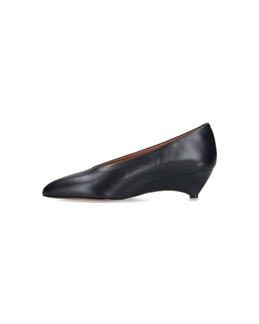 Jil Sander Black Arc Pointed Toe Leather Pumps