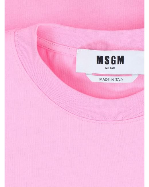 T-Shirt Logo di MSGM in Pink