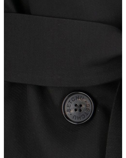 Setchu Black 'Origami' Double-Breasted Blazer