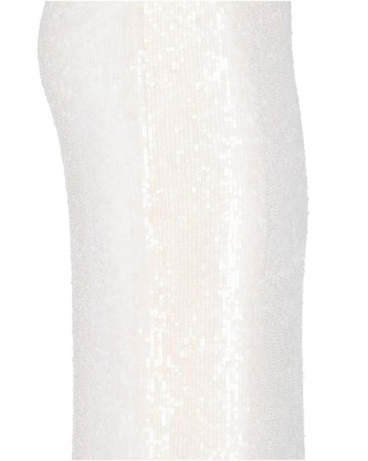 P.A.R.O.S.H. White Midi Sequin Skirt