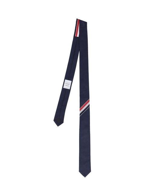 Thom Browne Blue Silk Tie for men