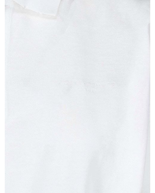 Alexander Wang White Layered Denim And Polo-Style Dress
