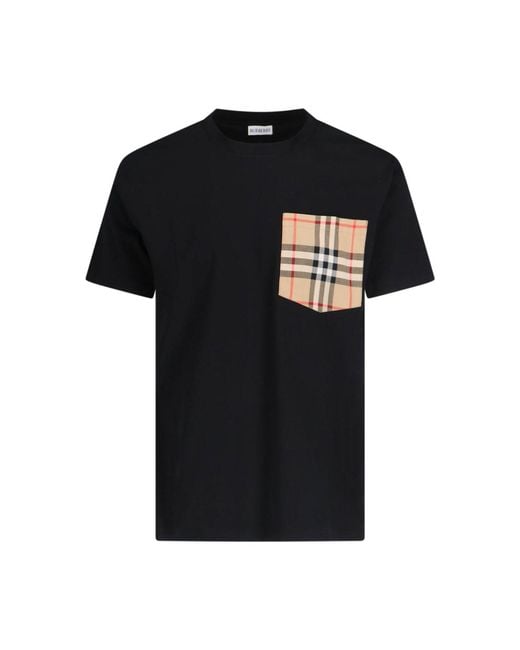 Burberry Black Cotton Crew Neck T-Shirt