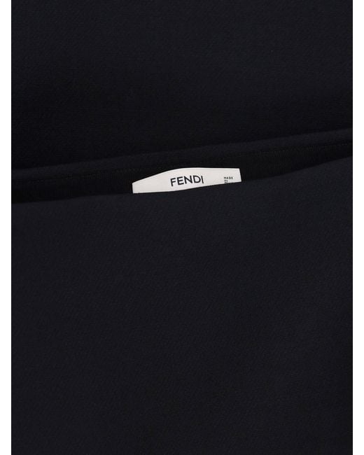 Fendi Blue Midi Wool Skirt