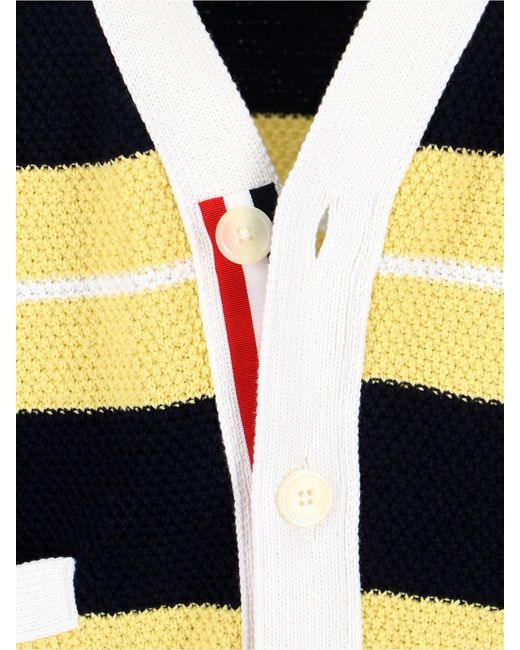 Thom Browne Black Striped Cardigan for men