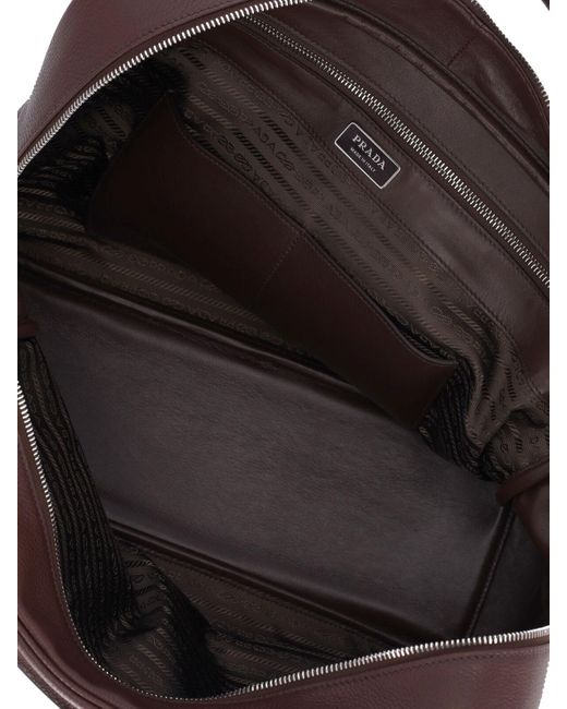 Prada Brown Logo Work Bag for men