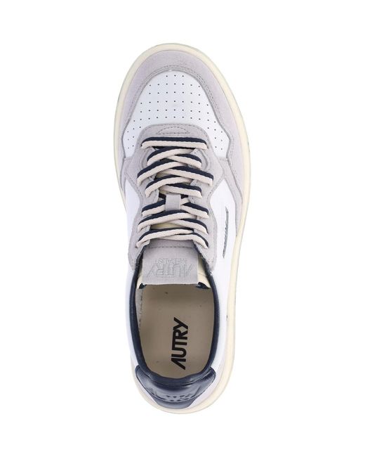 Autry White Low-Top Sneakers With Suede And Smooth Paneling for men