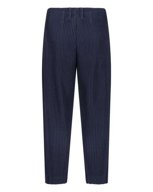 HOMME PLISSÉ Blue Pleated Pants for men