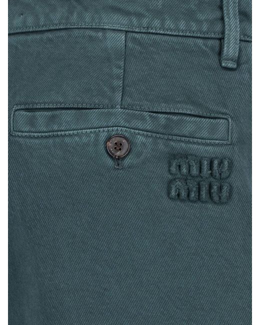 Miu Miu Blue Gabardine Pants