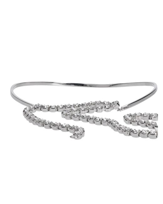 MM6 by Maison Margiela White Rhinestone Pendant Necklace