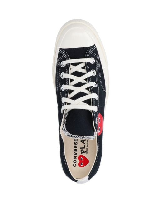 COMME DES GARÇONS PLAY Blue Low-Top Canvas Sneakers