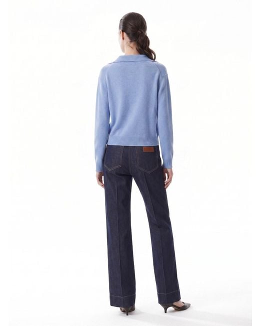 Victoria Beckham Blue Tailored 100% Cotton Denim Jeans