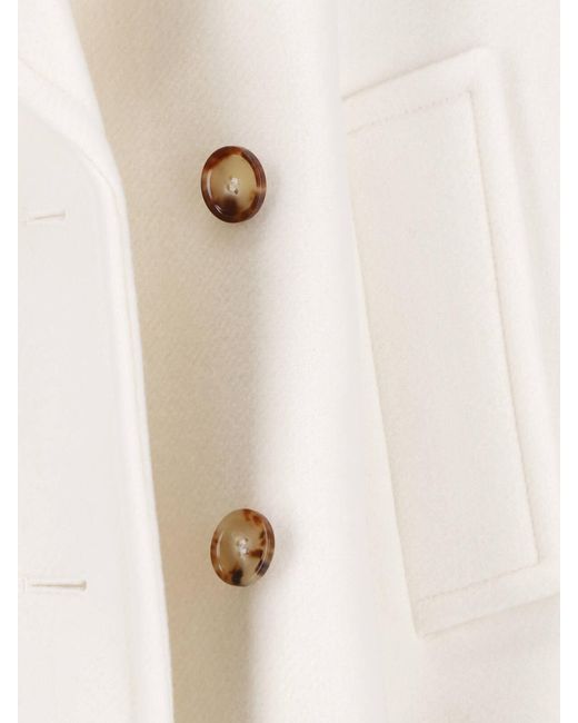 Chloé White Short Virgin Wool Coat