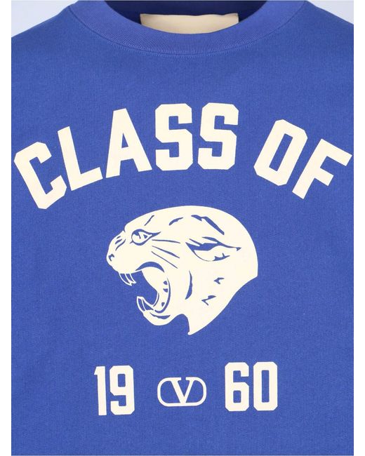 Valentino Blue "Felpa "Class Of 1960" Sweatshirt for men