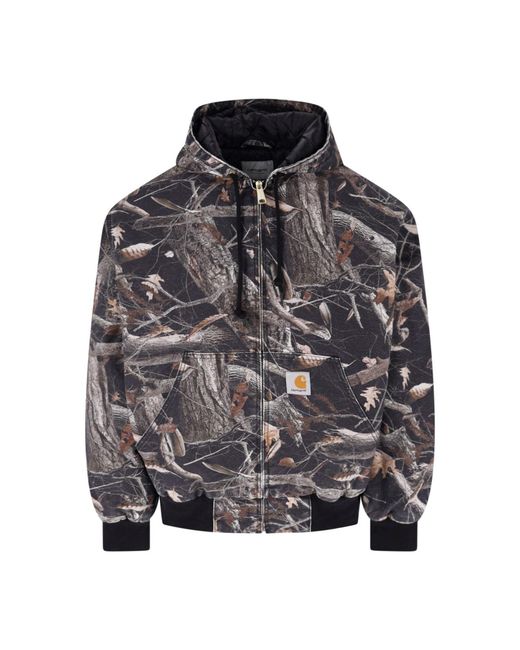 Carhartt Gray Jacket “Og Active Camo” for men