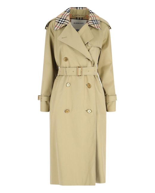 Burberry Natural Sage Gabardine Trench Coat