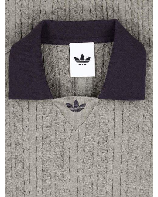 Adidas Gray Knit Polo for men