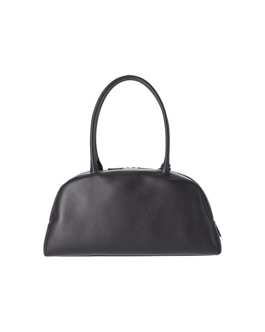 Courreges Black Structured Cow Leather Shoulder Bag