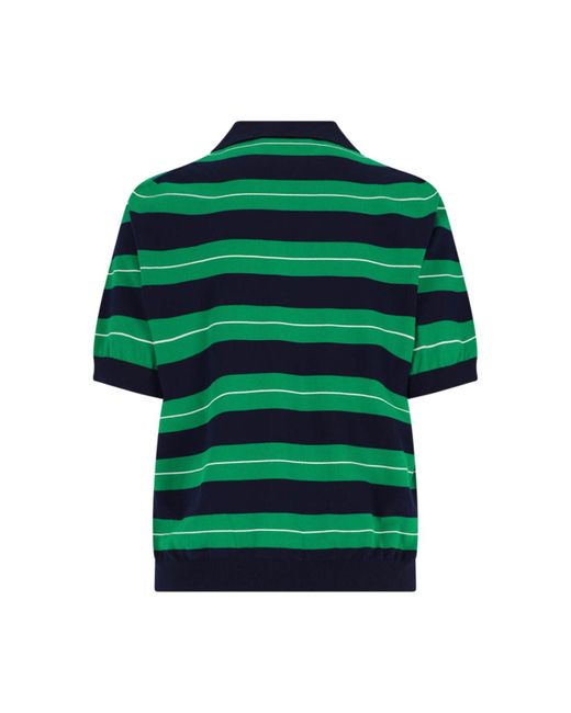 Polo In Maglia Logo di Miu Miu in Green