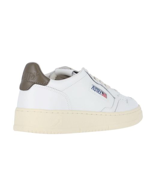 Autry White Low-Top Perforated Leather Sneakers for men