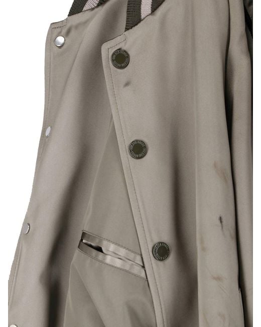 Golden Goose Deluxe Brand Gray Button Closure Acetate Bomber Jacket for men