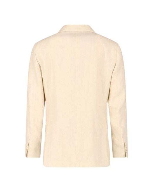 Lardini Natural Double-Breasted Linen Suit for men