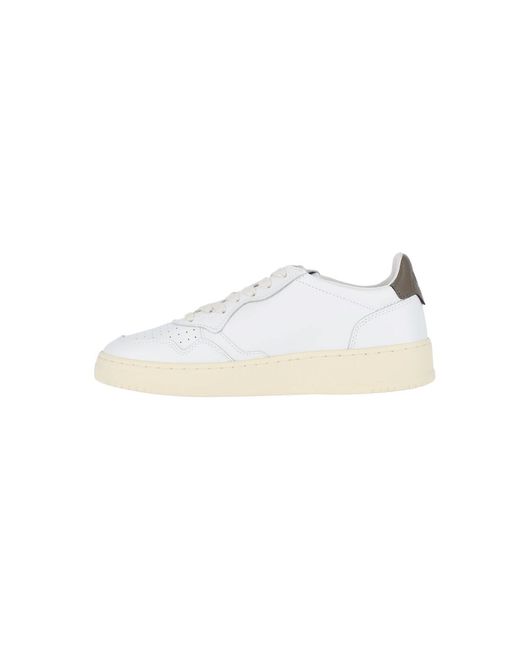 Autry White Low-Top Perforated Leather Sneakers for men