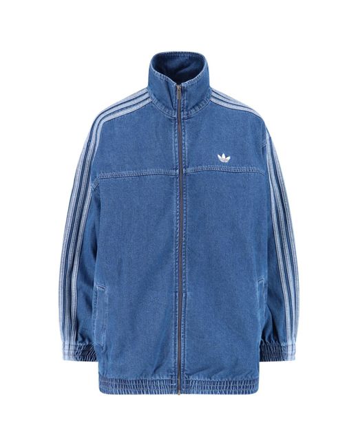 adidas 'Adilenium' Denim Zip Jacket in Blue | Lyst