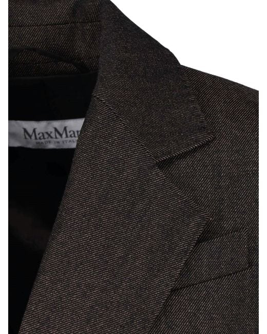 Max Mara Black Single-Breasted Virgin Wool Blazer