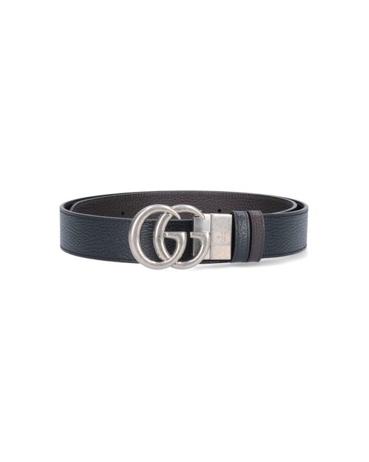 Gucci Black 'Gg Marmont' Reversible Belt for men