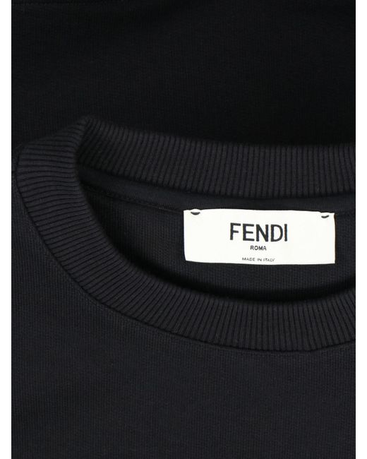 Felpa Crop Logo di Fendi in Blue
